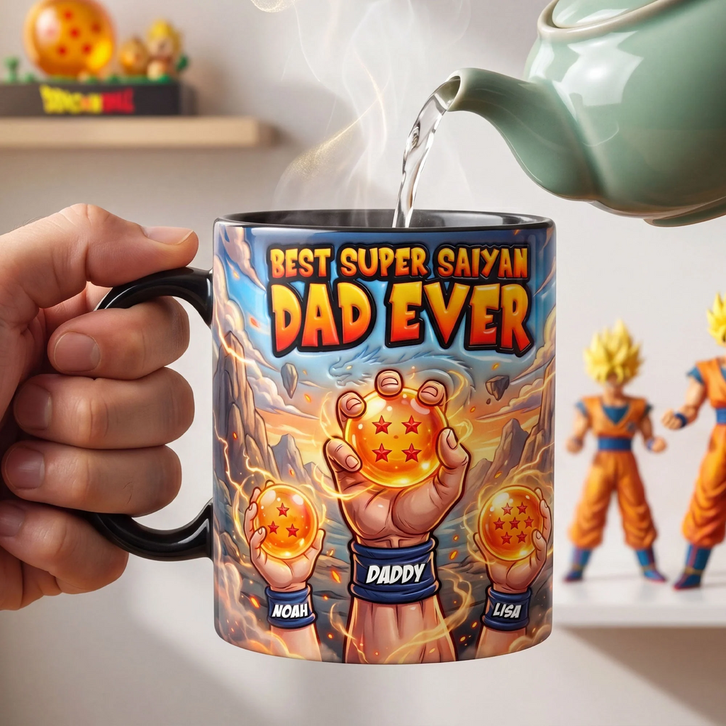 Personalized Color Changing Mug Best Super Saiyan Dad Gift