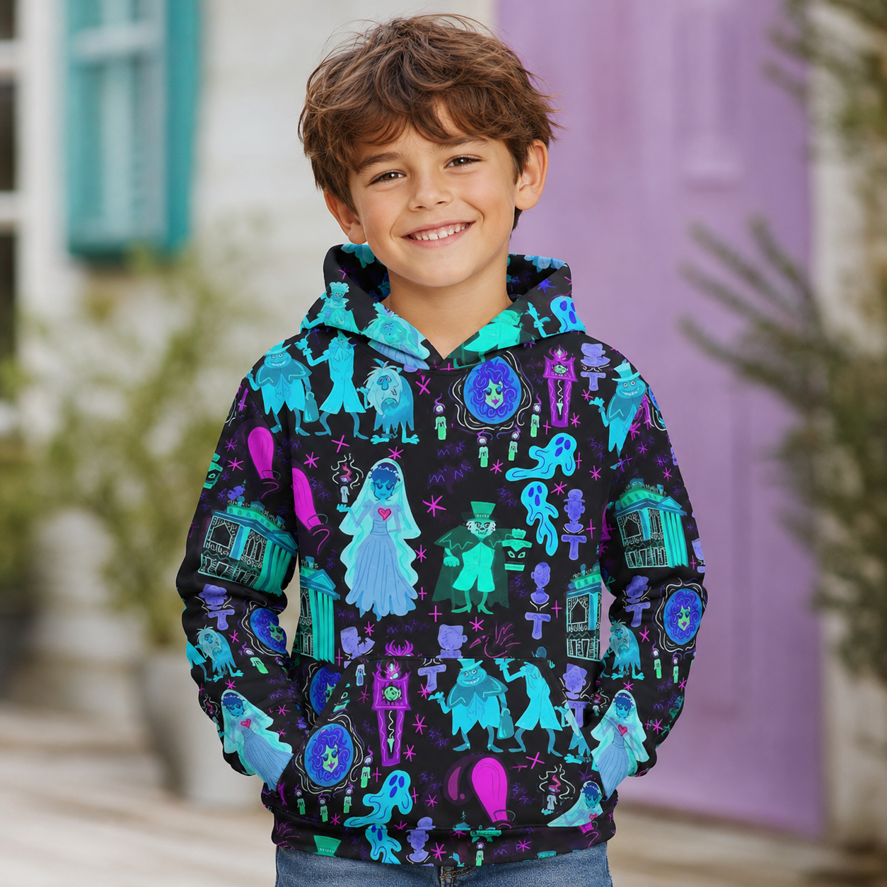 Personalized Kids AOP Shirt Halloween Costume Spooky Theme AOP Shirt GradoCreations