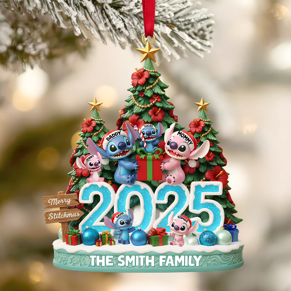 Personalized Acrylic Family Ornament 2025 Custom Name Gift Ornament GradoCreations