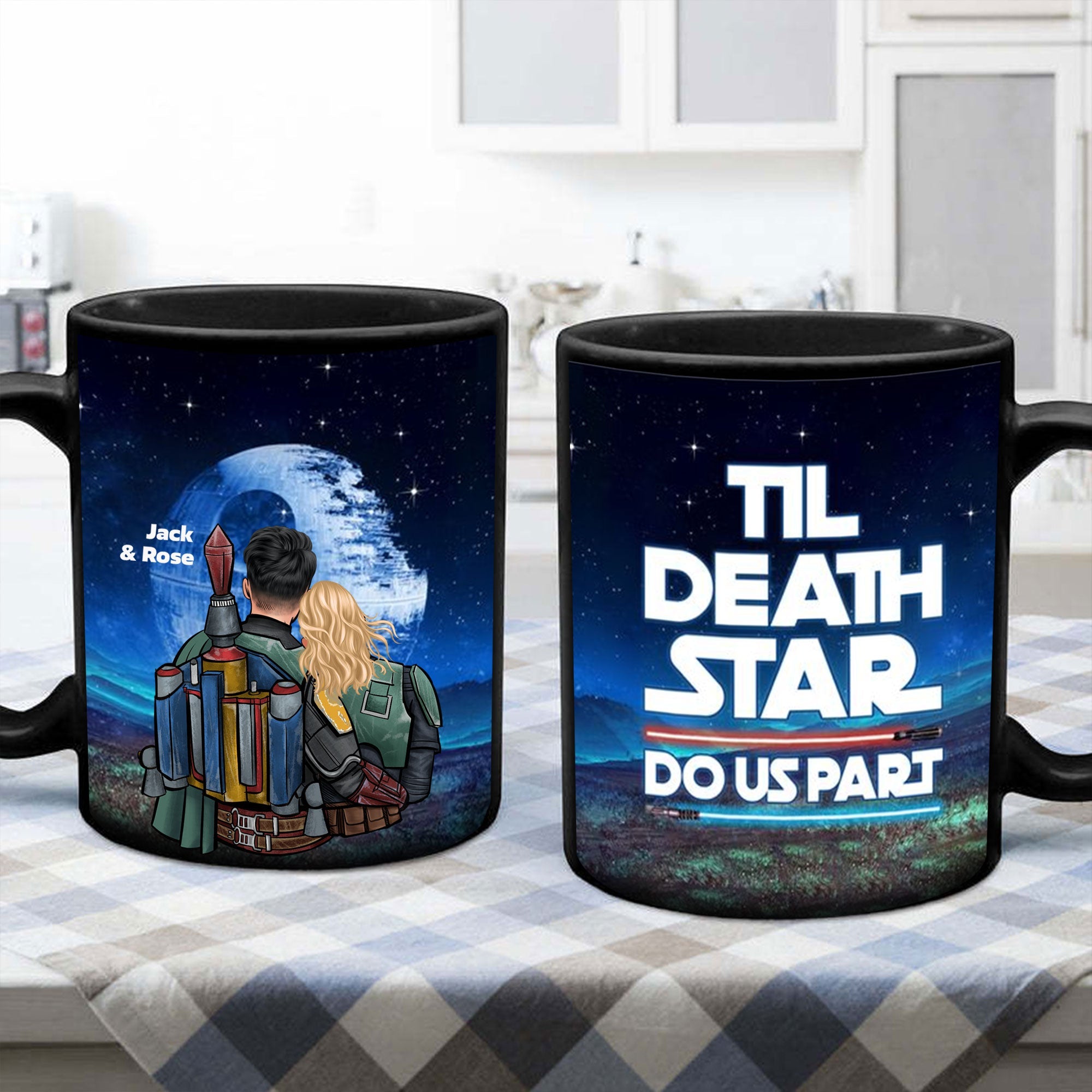 Personalized Couple Mug Til Death Star Do Us Part Black Gift