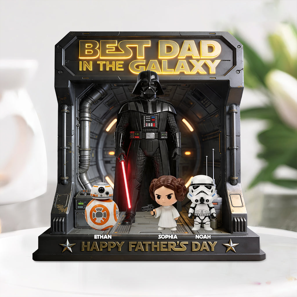 Personalized Best Dad In The Galaxy Acrylic Plaque Gift for Father's Day Acrylic Plaque GradoCreations