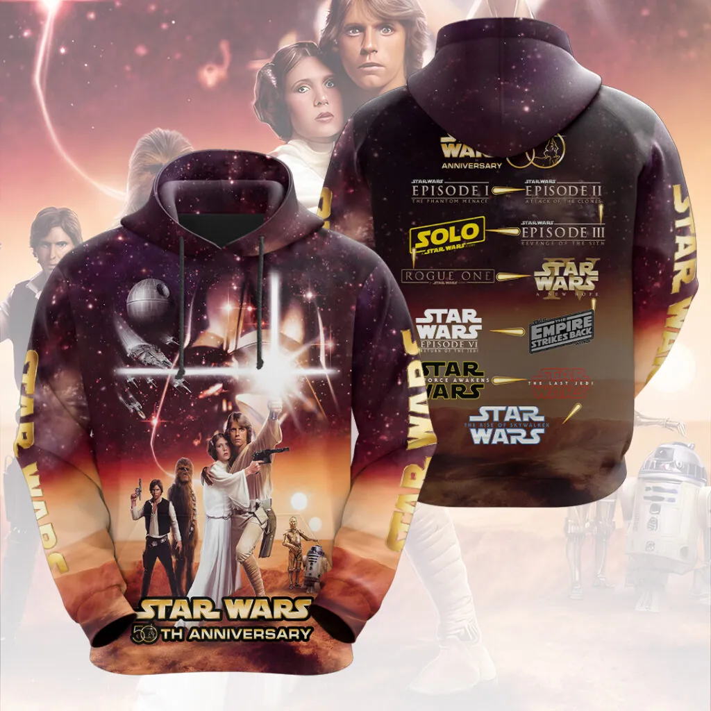 Personalized Star Wars 50th Anniversary All Over Shirt Gift for Movie Fans