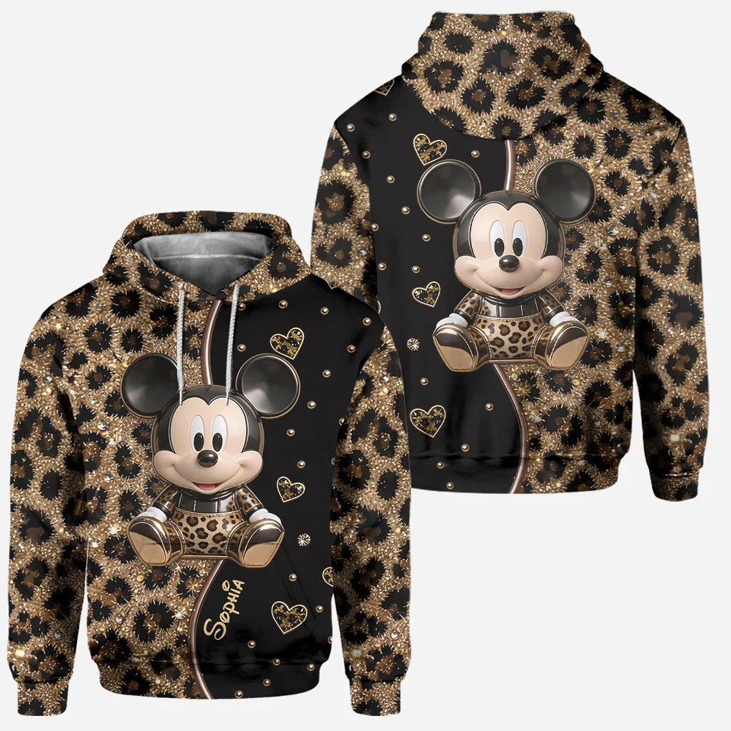 Personalized Leopard Hoodie and Leggings Set for Her - Magic Mouse Gift Hoodie Set GradoCreations