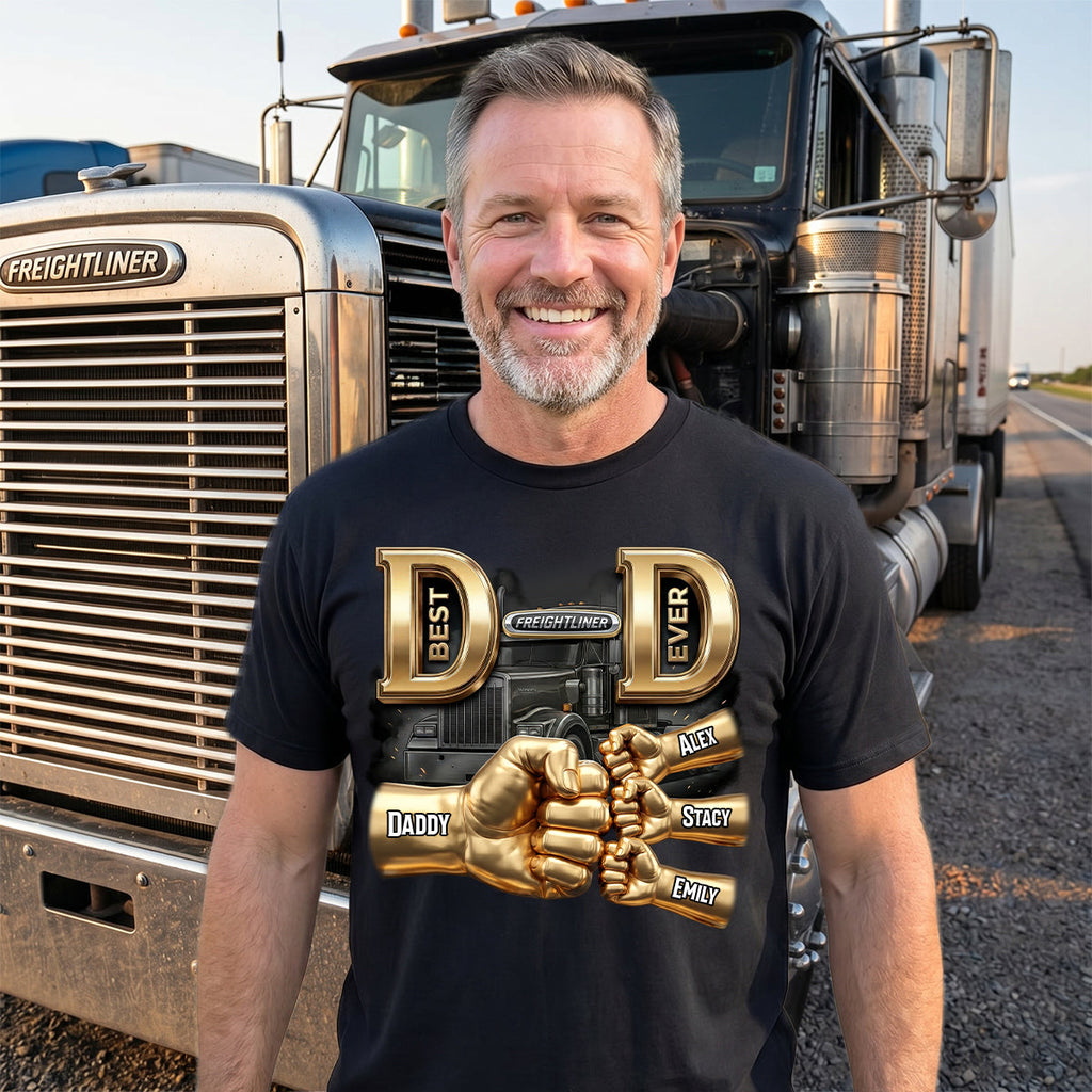 Personalized Best Dad Ever Trucker Shirt Custom Name Gift