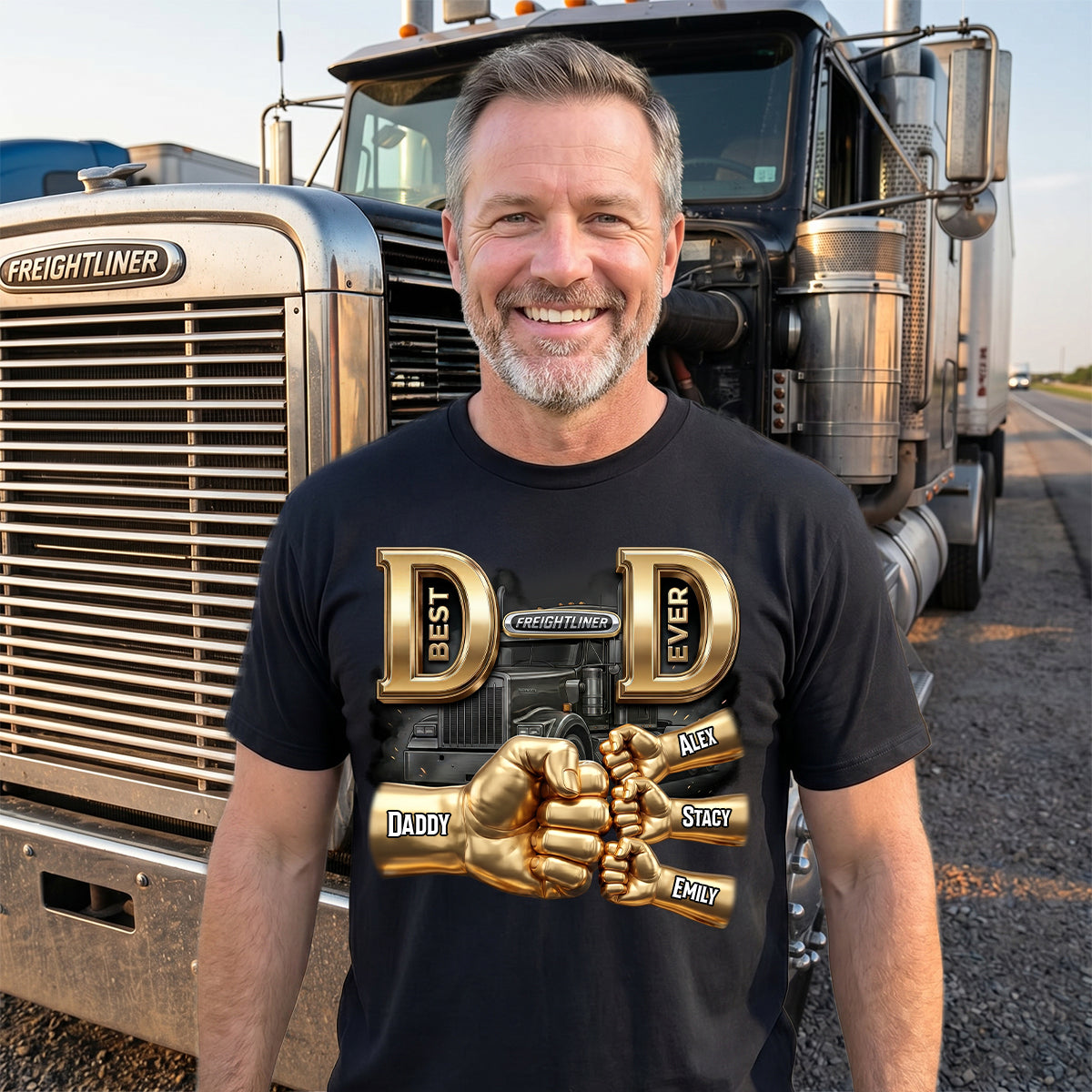 Personalized Best Dad Ever Trucker Shirt Custom Name Gift