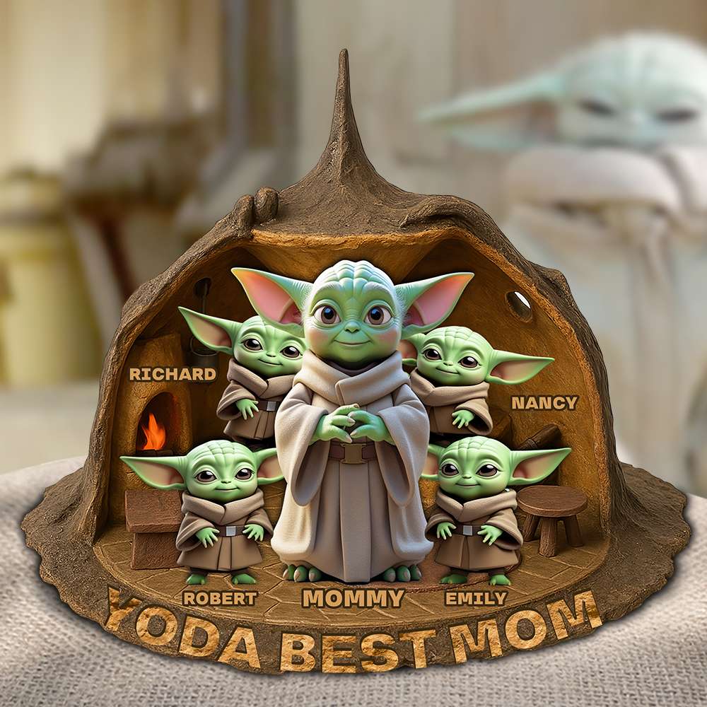 Personalized Yoda Best Mom Acrylic Plaque Custom Gift for Mom