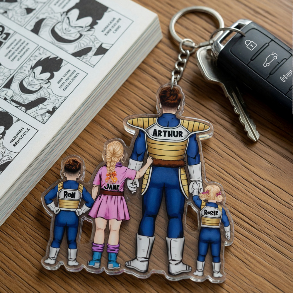Personalized Acrylic Keychain Gift for Dad | Hero Dad Power