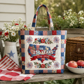 Personalized Patriotic Quilted Tote Bag 250 Years Gift for Her