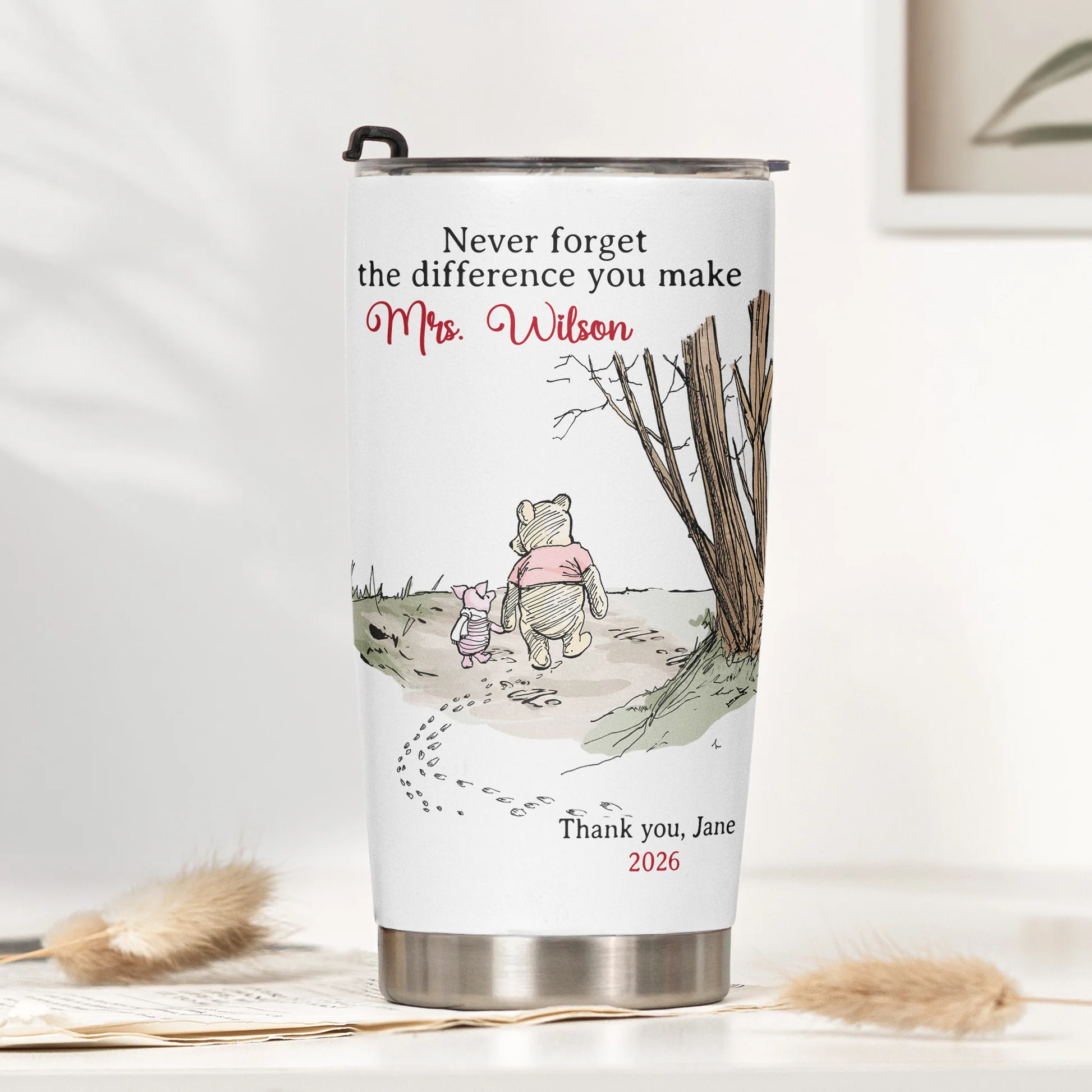 Personalized Teacher Tumbler with Custom Name Thank You Gift