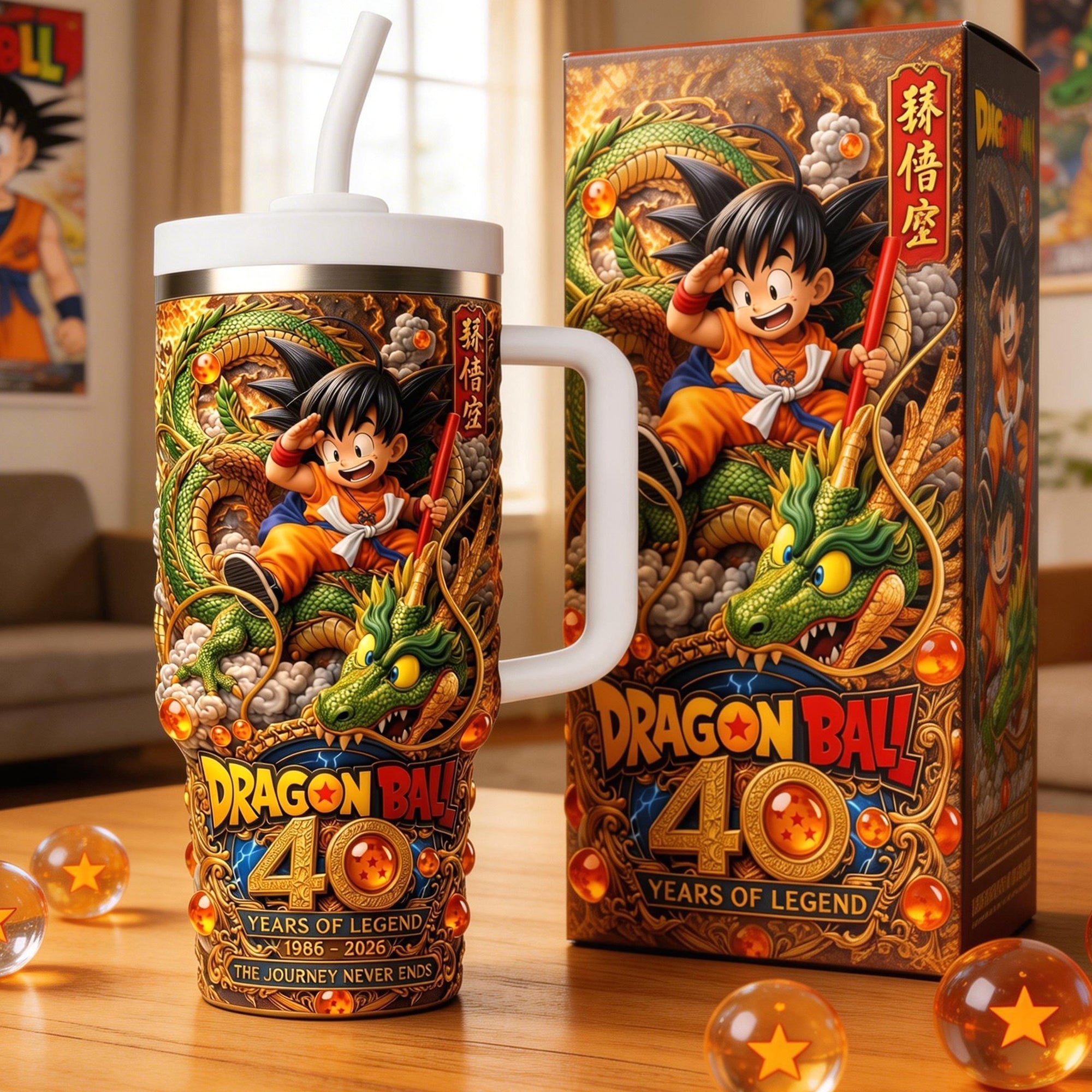 Personalized 40 oz Dragon Ball Tumbler Gift for Movie Fans