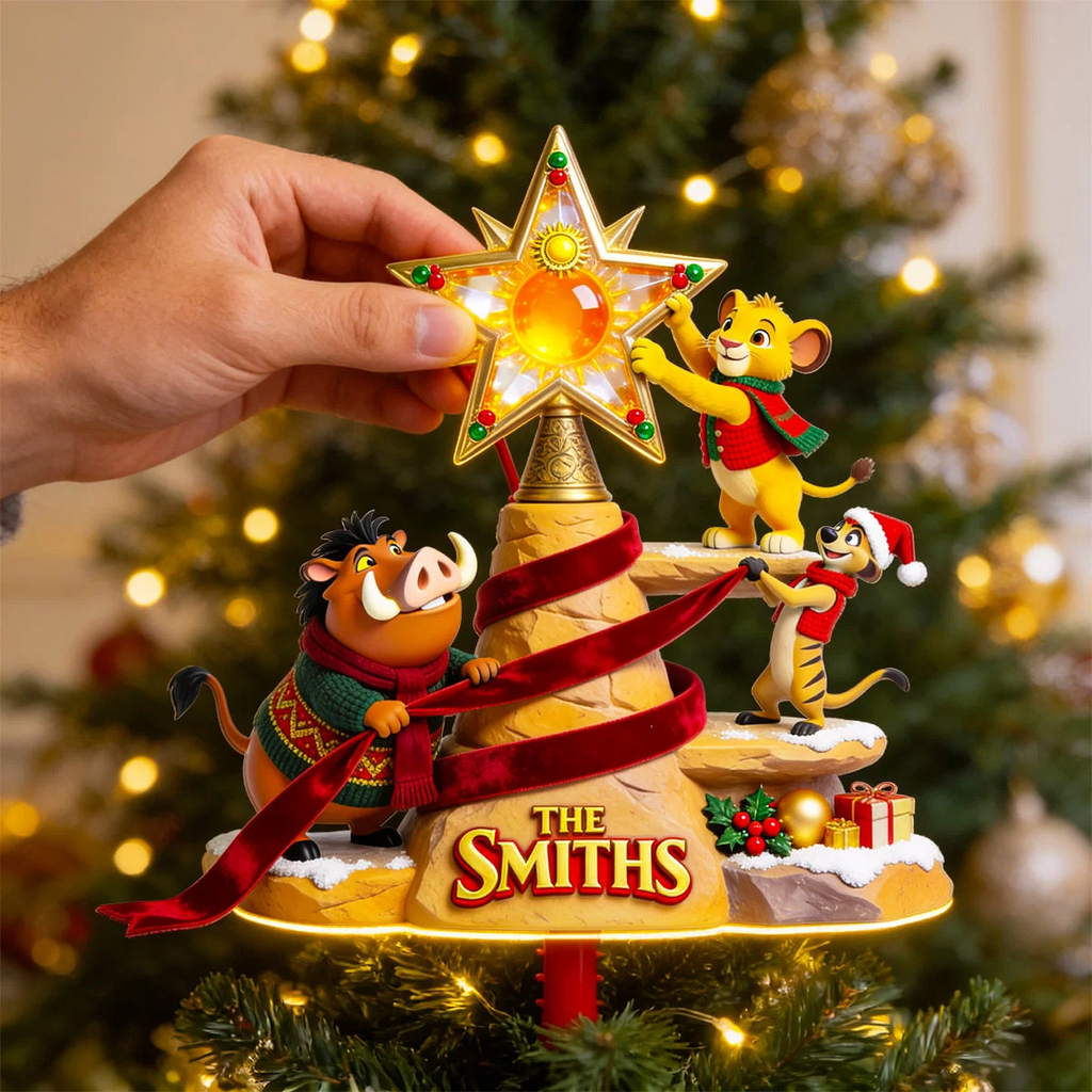 Personalized LED Light Tree Topper Custom Name Christmas Gift for Family LED Light Tree GradoCreations