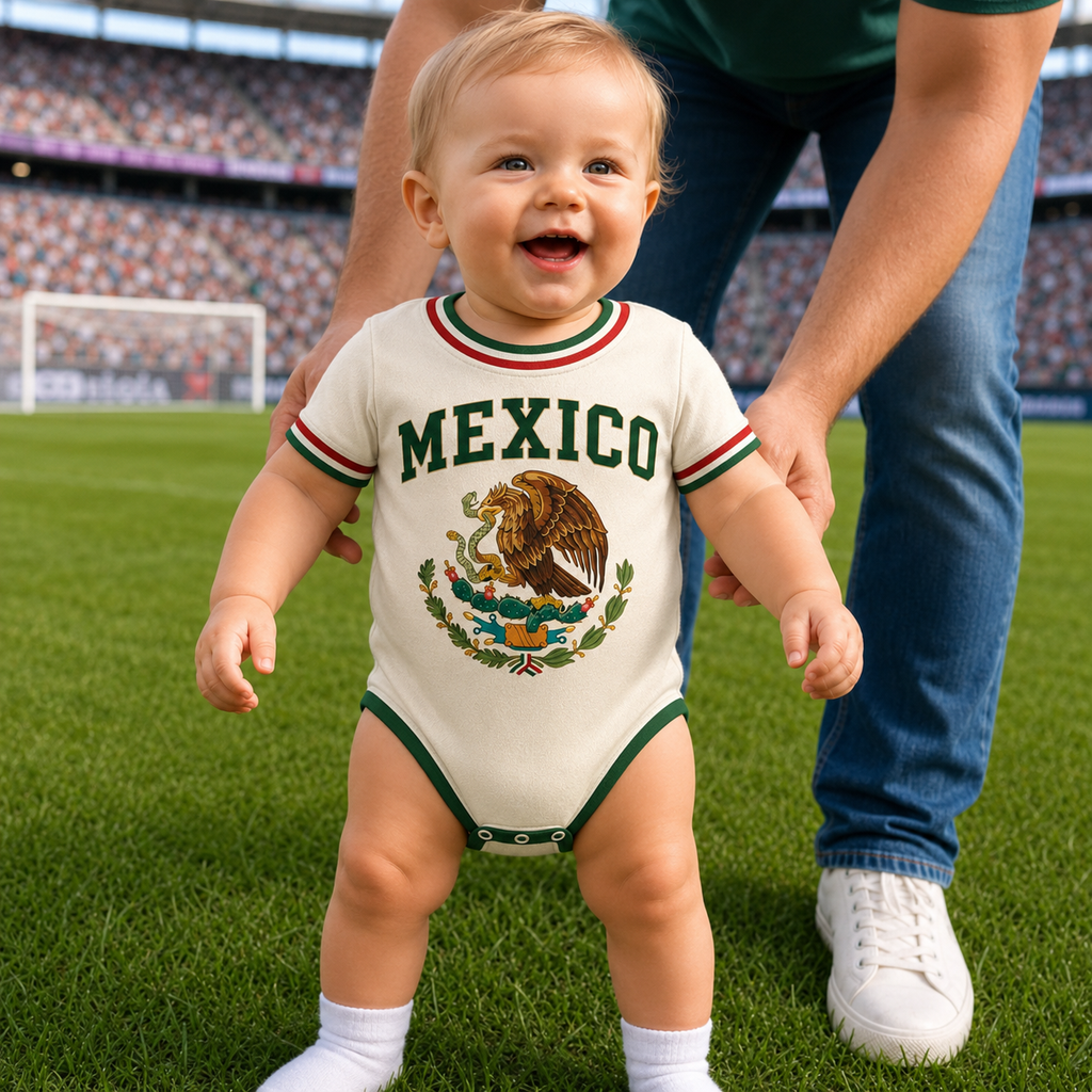 Personalized Mexico Soccer Baby Jersey Bodysuit Gift for New Moms