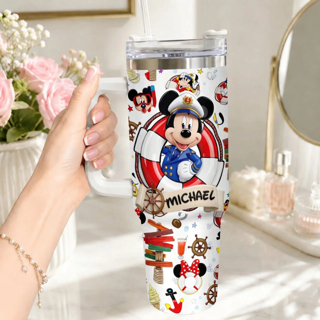 Personalized Disney-Style Stainless Steel Tumbler with Name - Gift for Fans