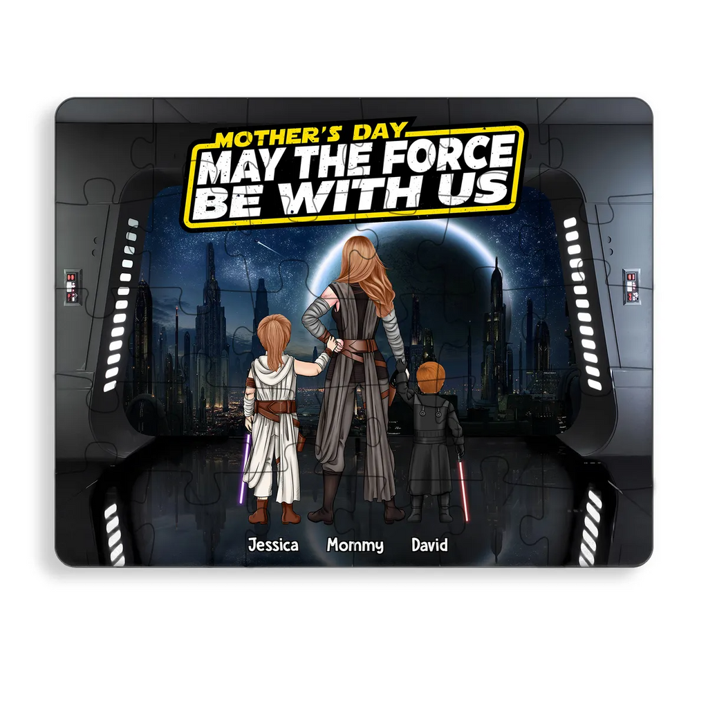 Personalized May The Force Be With Us Puzzle Gift for Mom