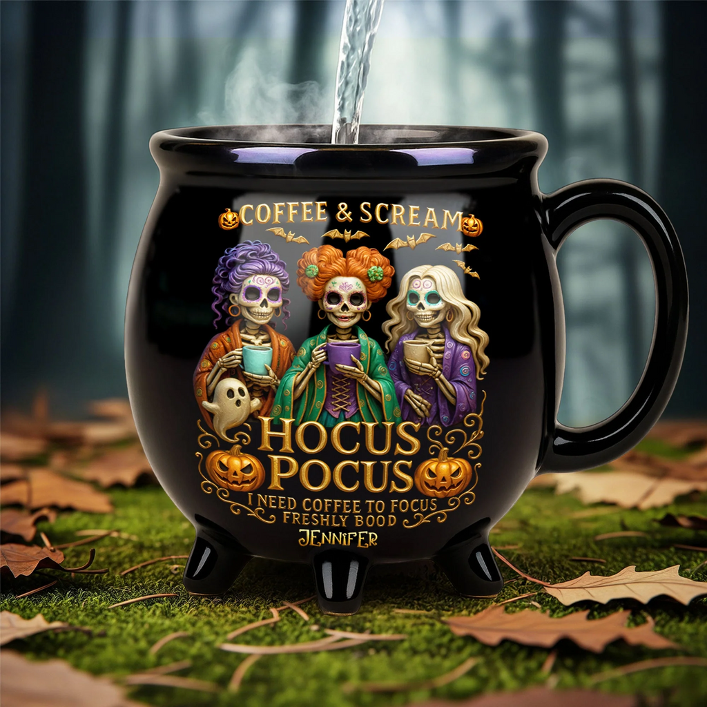Personalized Cauldron Coffee Mug Unique Halloween Gift Cauldron Coffee Mug GradoCreations