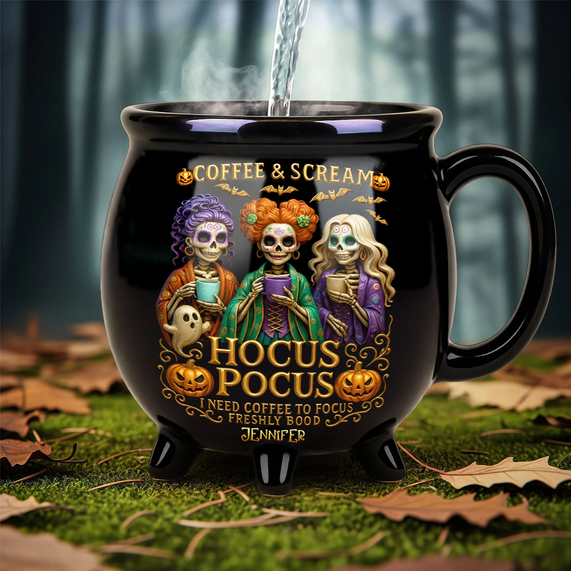 Personalized Cauldron Coffee Mug Unique Halloween Gift Cauldron Coffee Mug GradoCreations