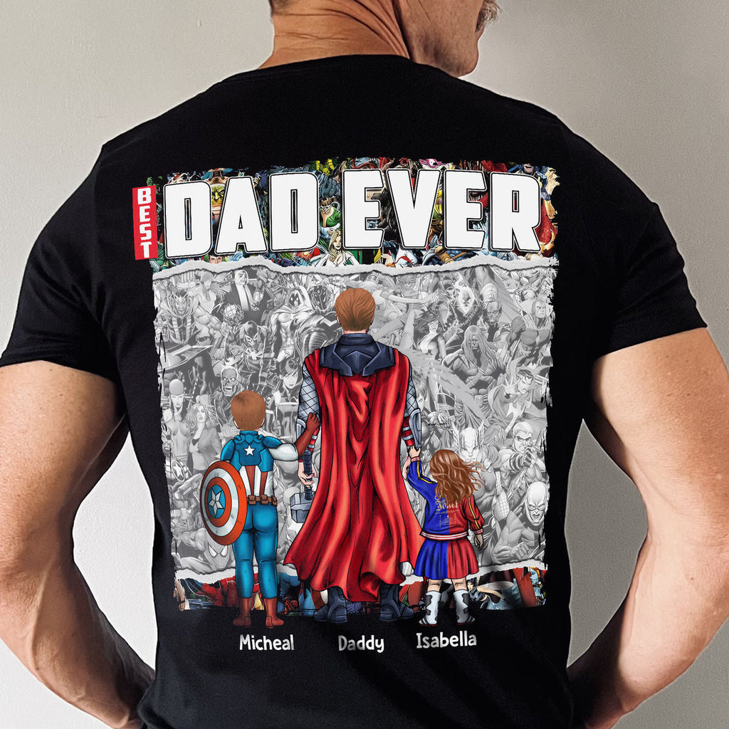 Personalized SuperDad T-Shirt Best Dad Ever Gift for Dad