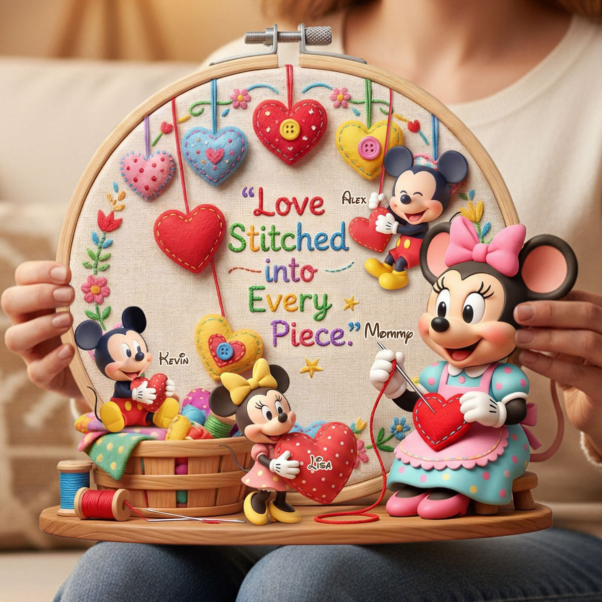 Personalized Acrylic Plaque Custom Gift for Mom, Grandma | Love Stitched Decoration