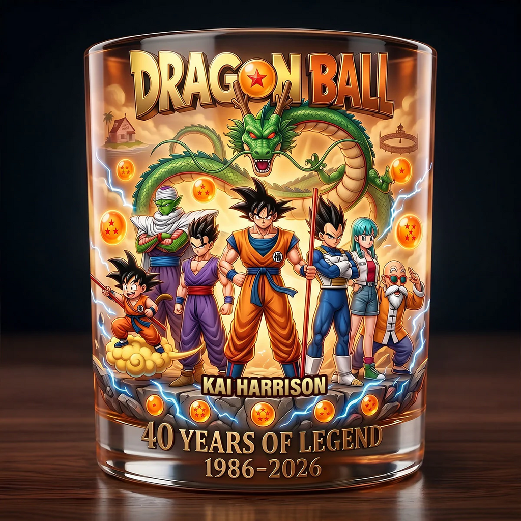 Personalized Dragon Ball Whiskey Glass for Movie Fans Gift