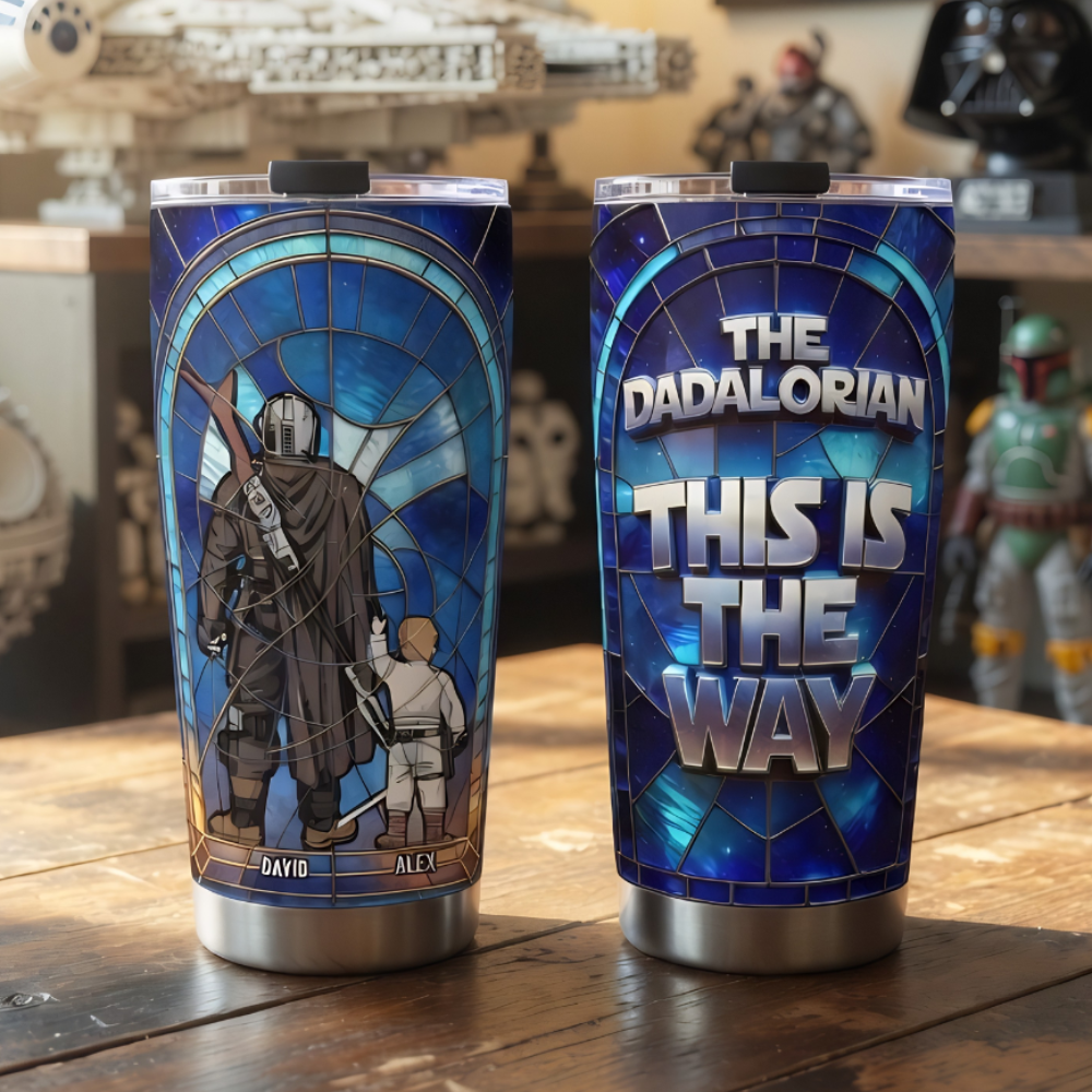 Personalized Dadalorian Tumbler Gift for Dad - Stainless Steel