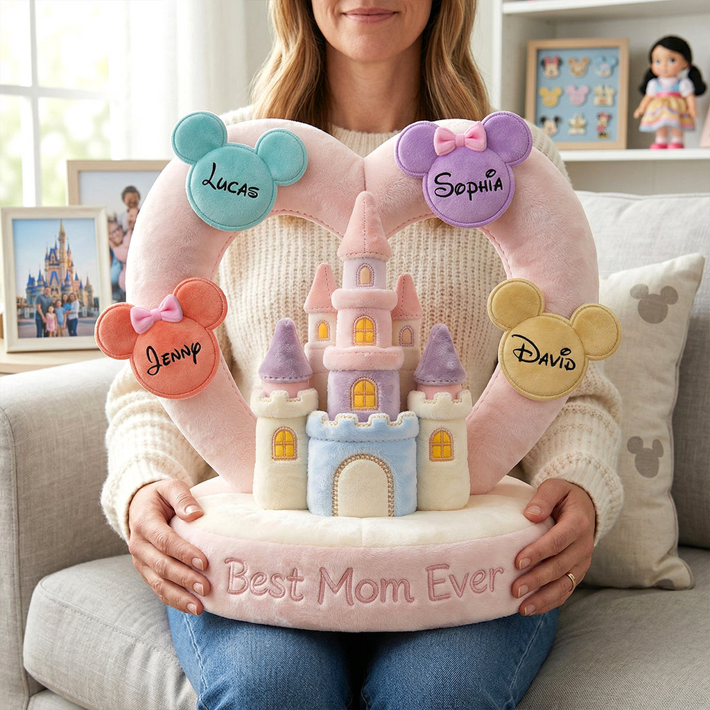 Personalized Heart Shaped Pillow Best Mom Ever Gift for Mom