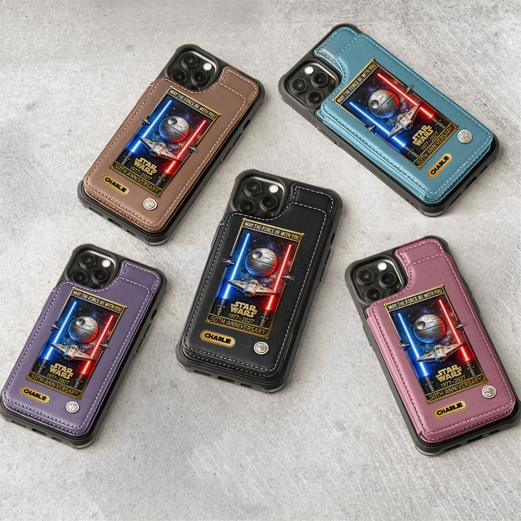 Personalized Star Wars 50th Anniversary Wallet Phone Case Gift for Fans