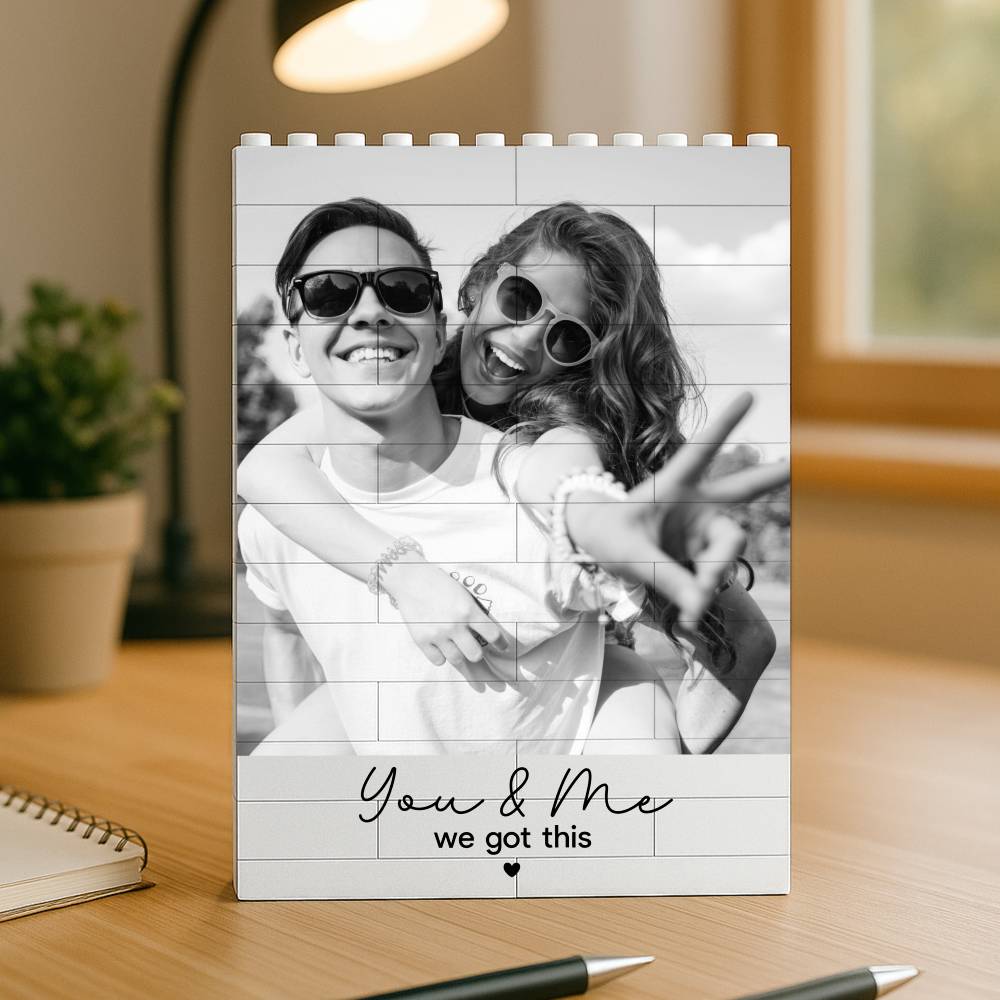 Personalized Photo Building Block Gift for Couple - Custom Love Puzzle HN590 - Building Blocks GradoCreations