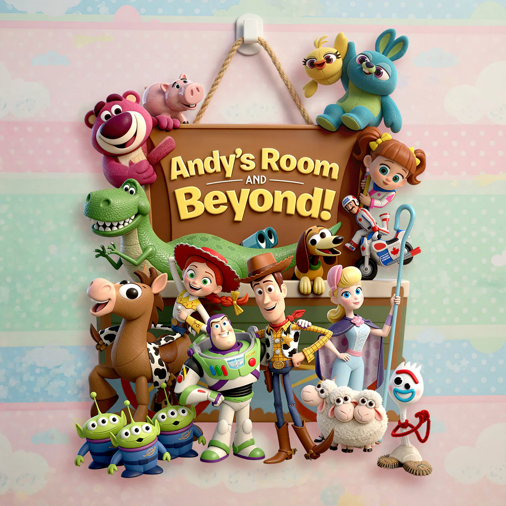 Personalized Kids Wood Sign With Toy Story Design | Custom Gift