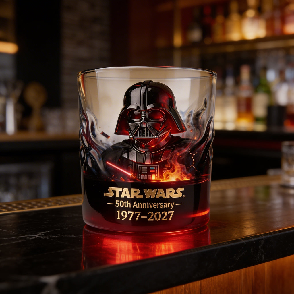 Personalized Whiskey Glass 50th Anniversary Star Wars Gift for Movie Fans