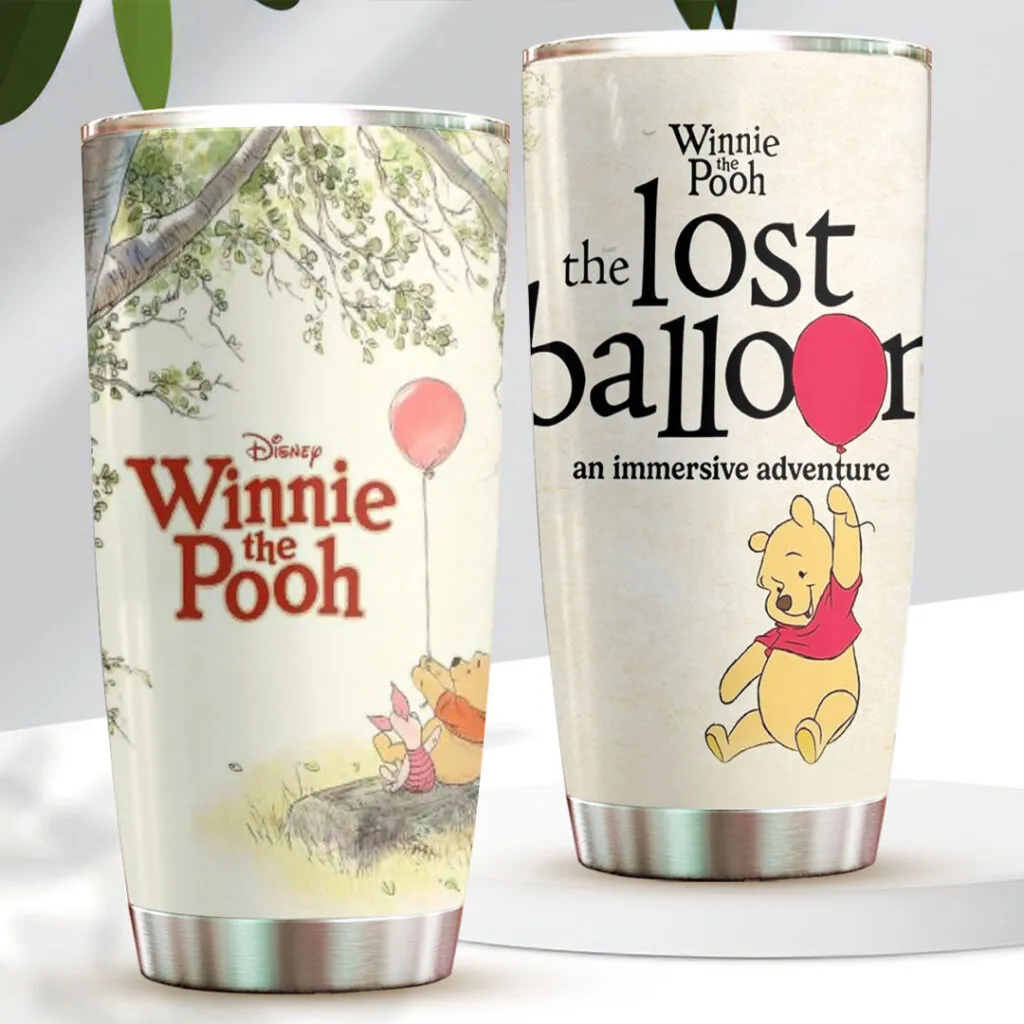 Personalized Winnie the Pooh Tumbler Custom Name Gift for Kids Tumbler GradoCreations
