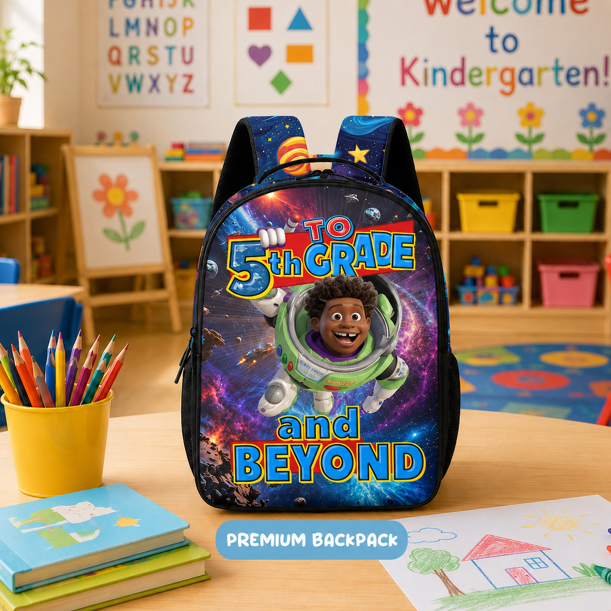 Personalized Galaxy Adventure Backpack & Lunch Set for Kids School Bag+ GradoCreations