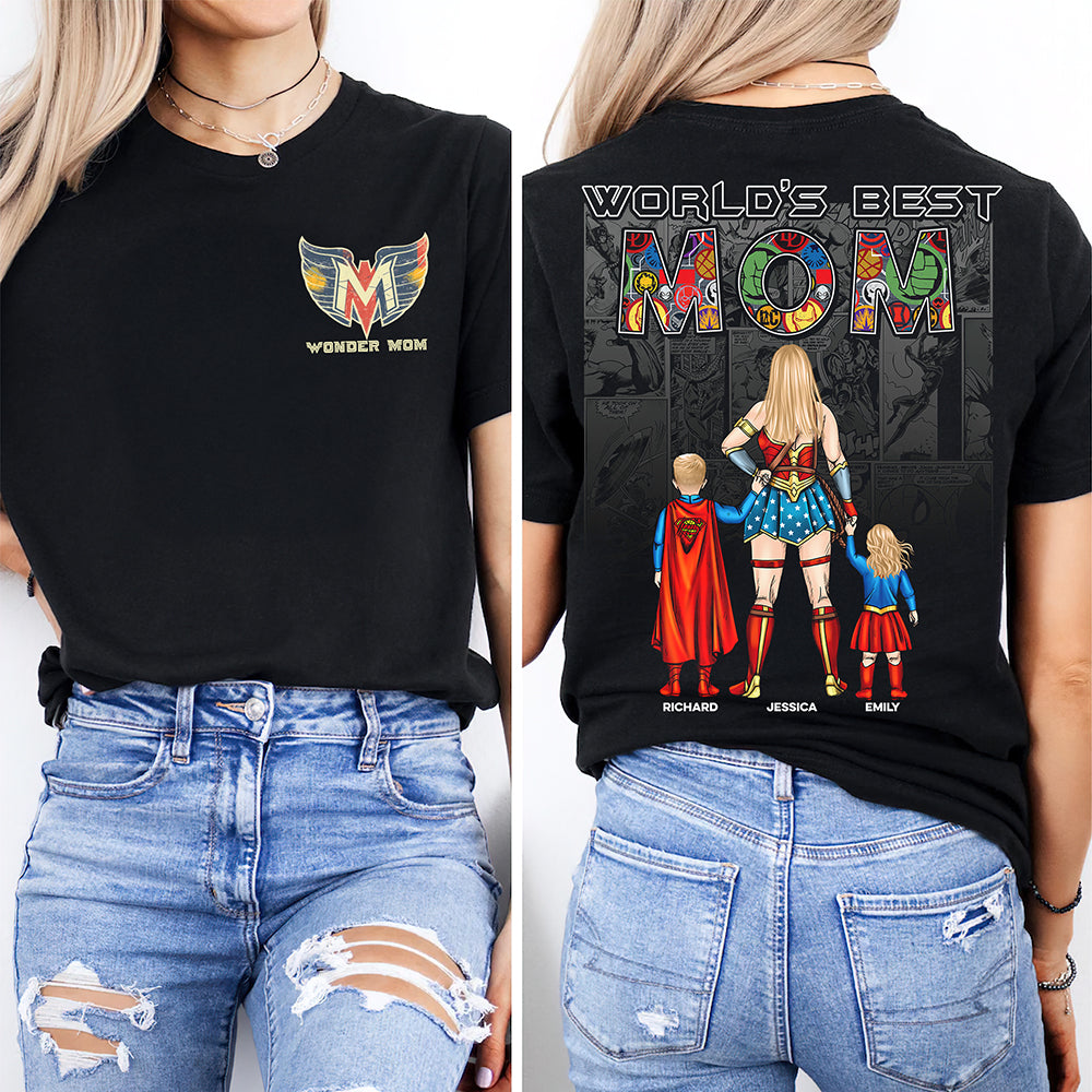 Personalized Wonder Mom Shirt Custom Name Gift for Mom