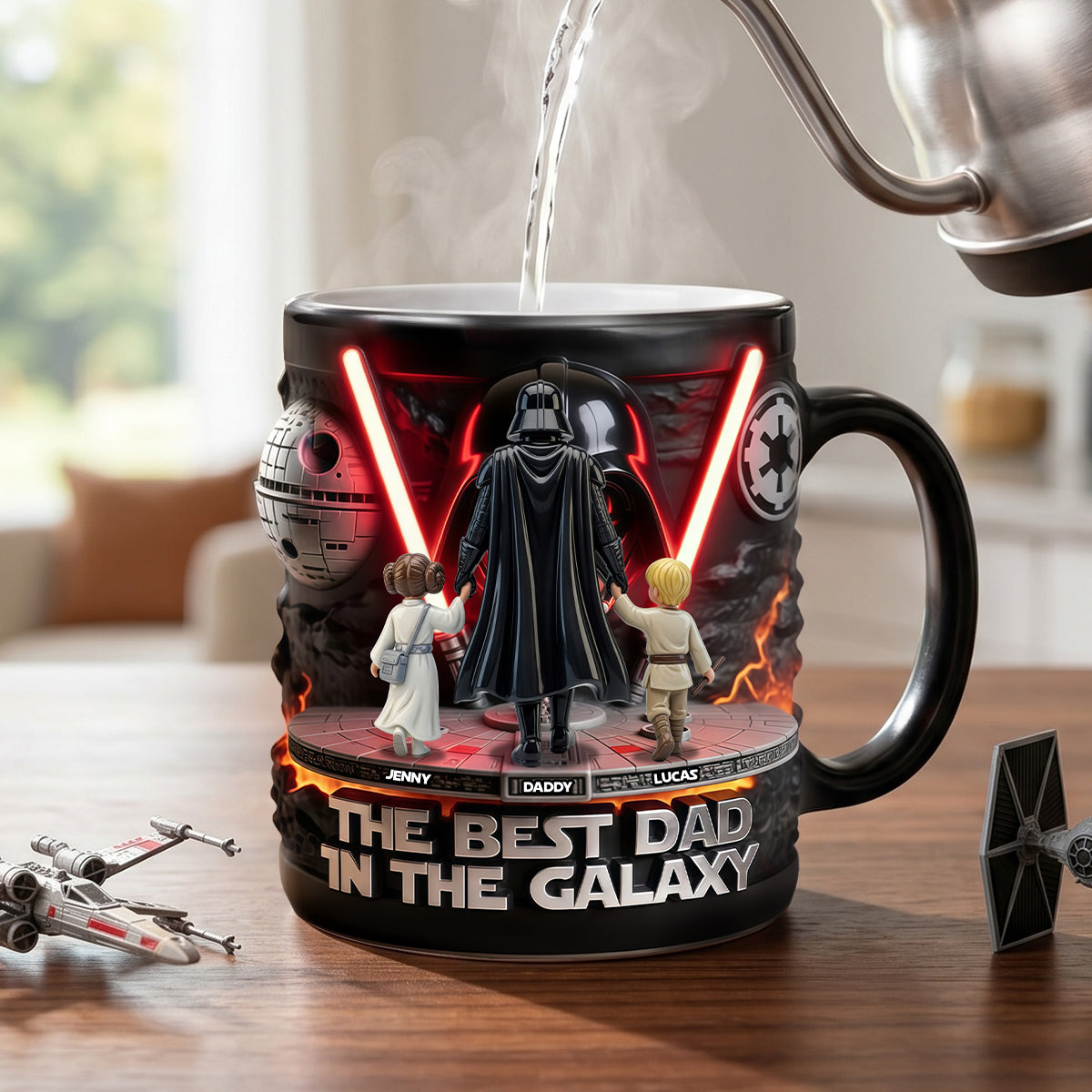 Personalized Movie-Themed Accent Mug for Dad | Best Dad in the Galaxy Gift