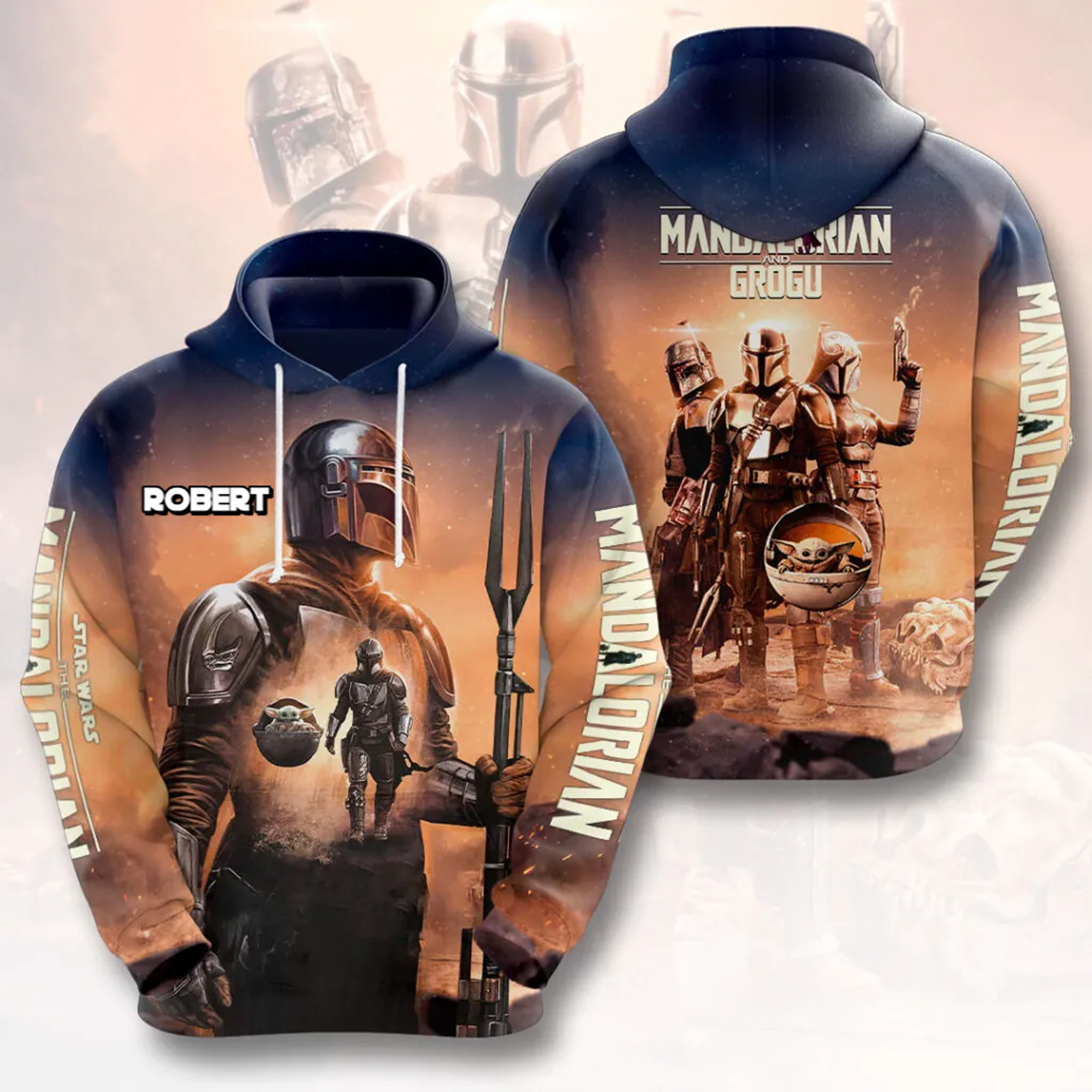 Personalized Star Wars Mandalorian All Over Shirt Gift for Movie Fans