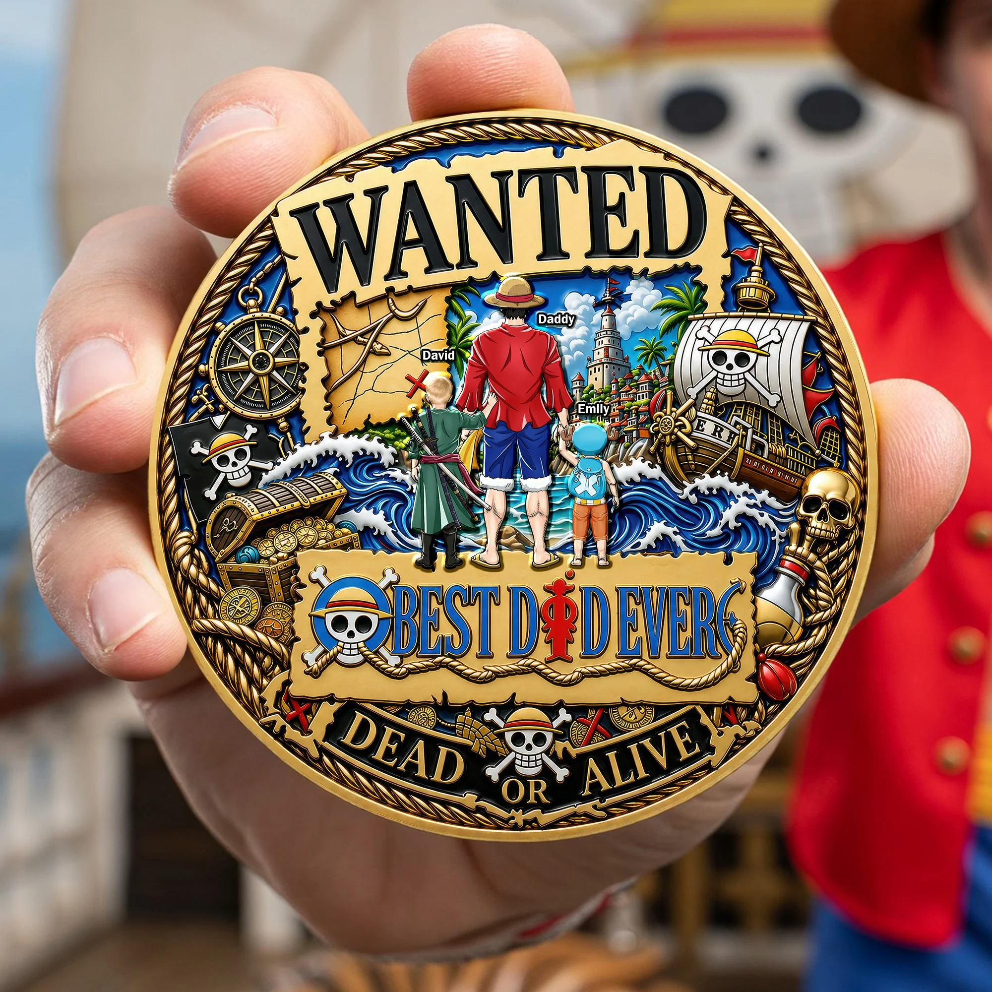 Personalized Best Dad Ever Commemorative Coin Gift for Father's Day