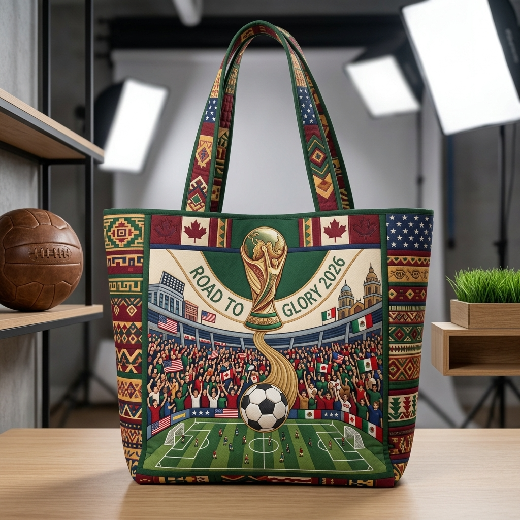 Quilted Tote Bag for Soccer Fans | World Cup 2026 Gift
