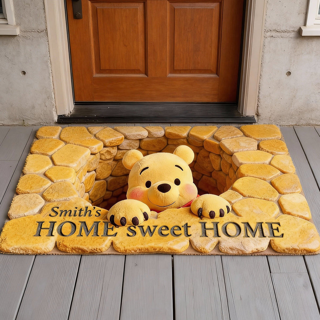 Personalized Honey Bear Doormat Custom Family Welcome Mat