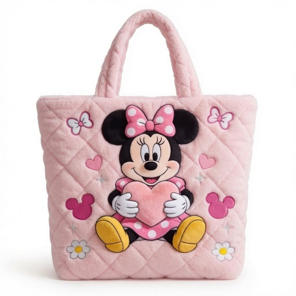 Personalized Minnie Mouse Quilt Tote Bag Custom Name Gift for Kids Quilt Tote Bag GradoCreations