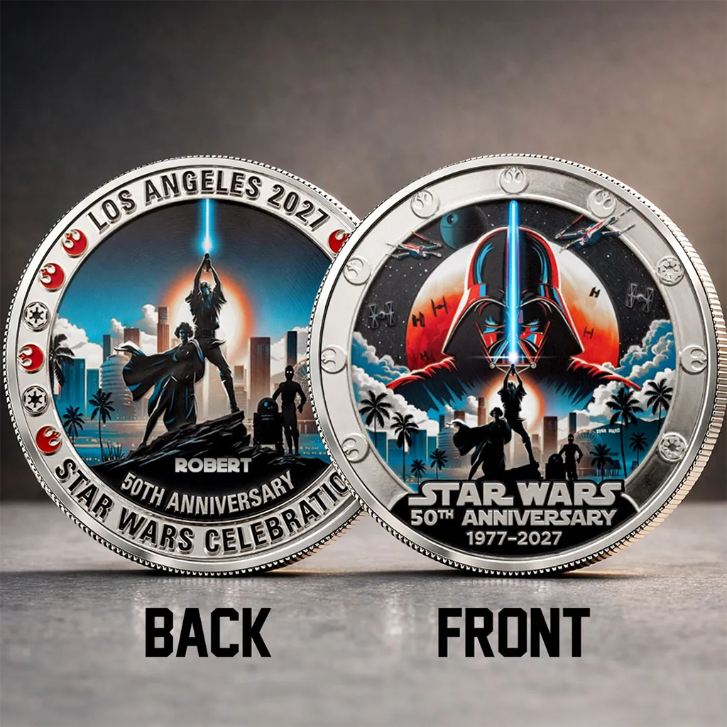 Personalized Star Wars 50th Anniversary Commemorative Coin Gift for Movie Fans