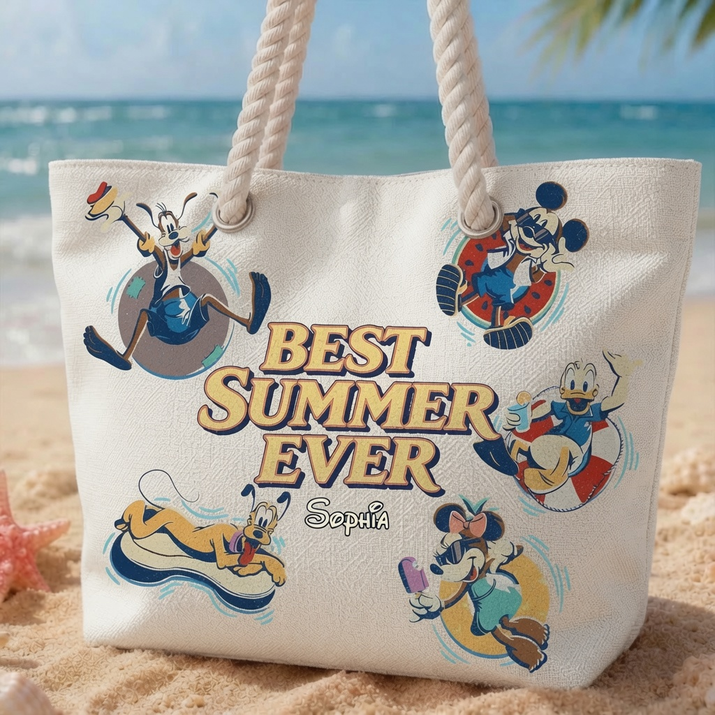 Personalized Beach Bag Custom Name Summer Vacation Gift