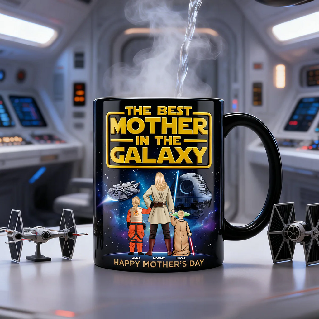 Personalized Black Mug The Best Mother in the Galaxy Gift for Mom