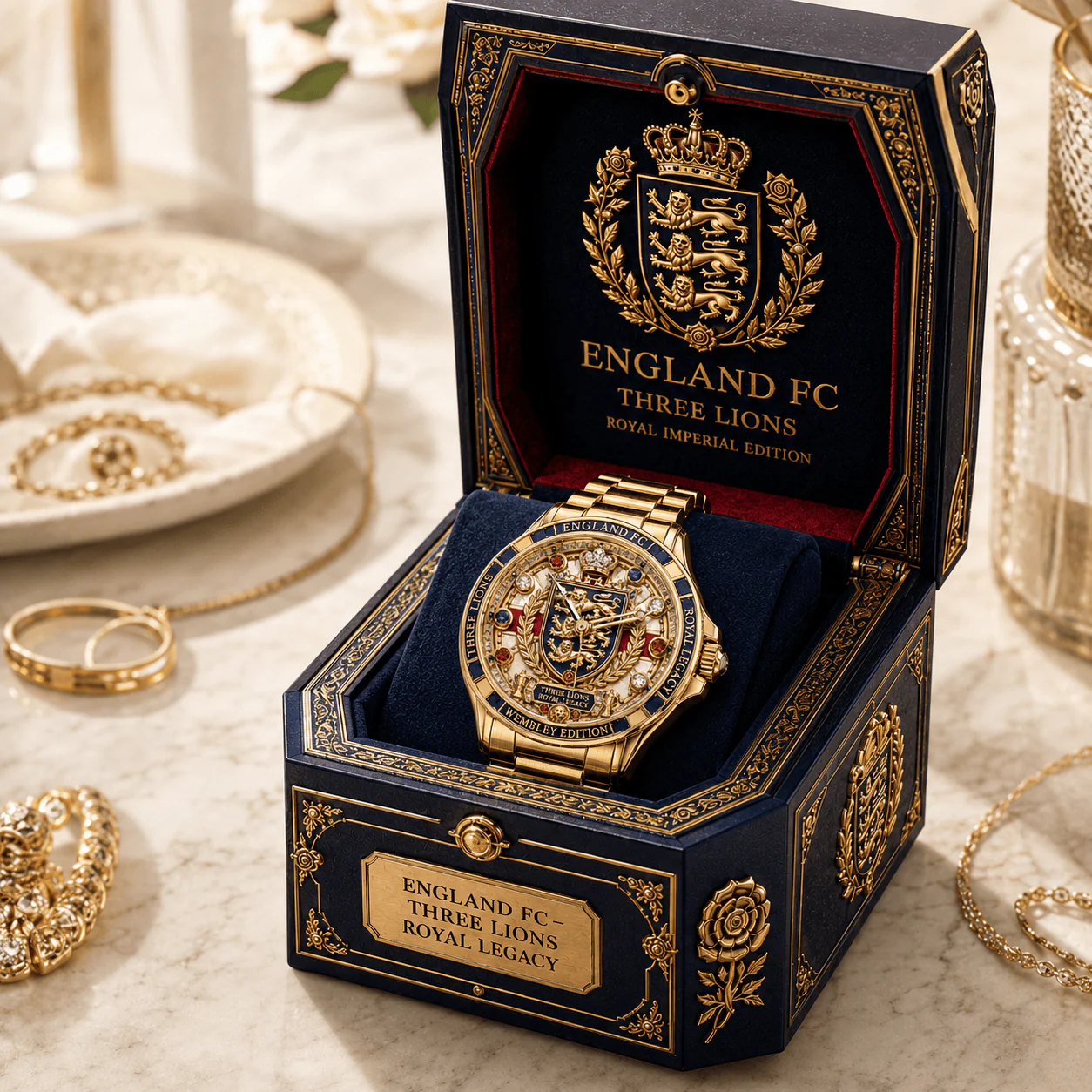 Personalized England FC Men's Wrist Watch - Gift for Sports Lovers