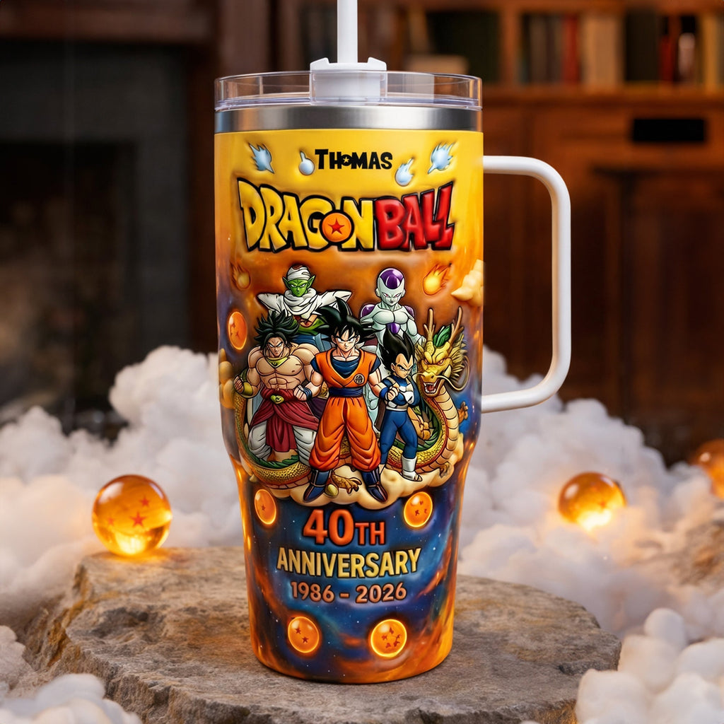 Personalized Dragon Ball 40th Anniversary Tumbler Cup Gift for Movie Fans