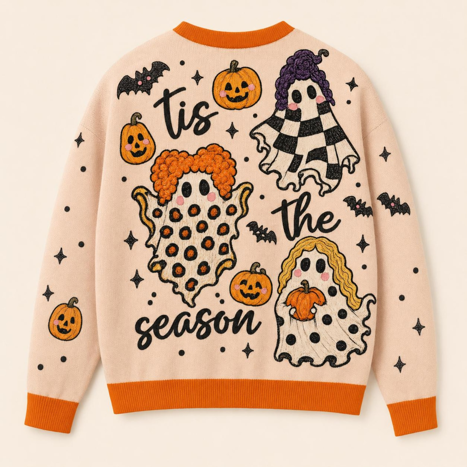Personalized Halloween Cardigan for Her with Ghost Design Cardigan GradoCreations