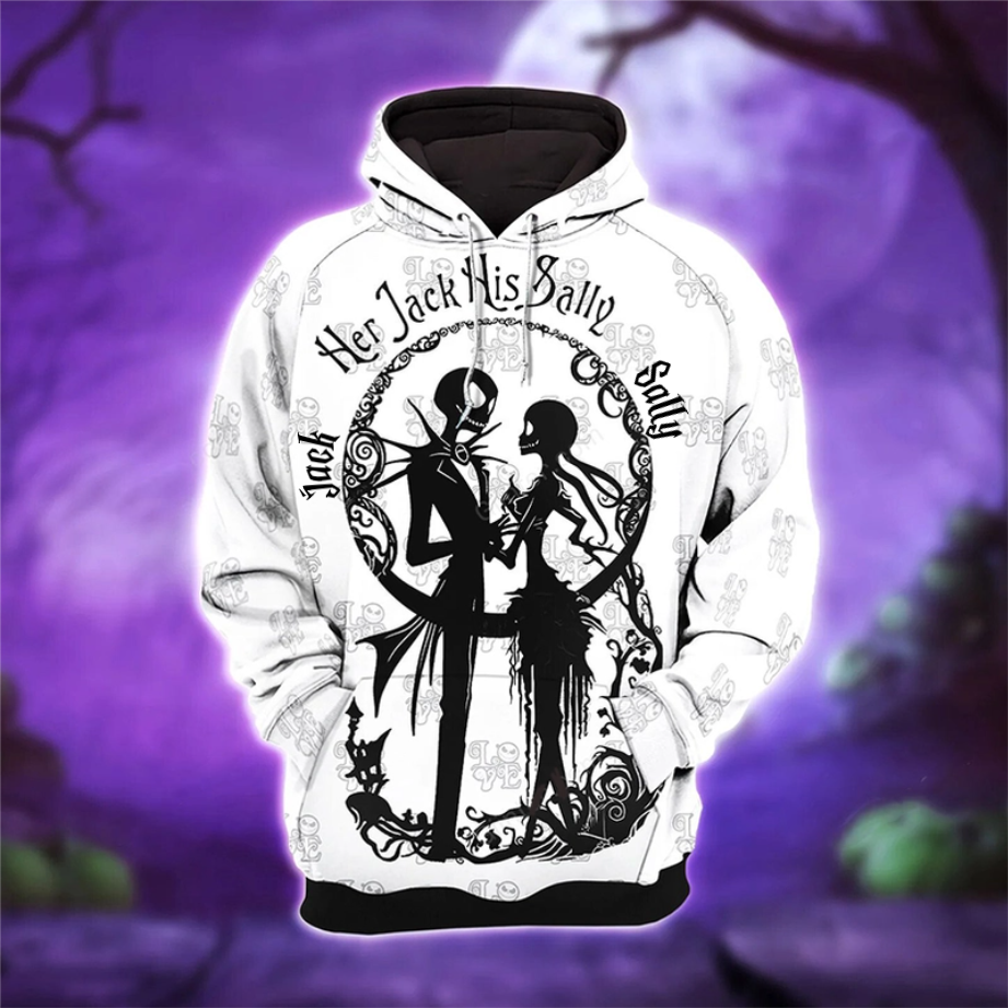 Personalized Spooky Couple Hoodie and Leggings Set for Halloween and Christmas