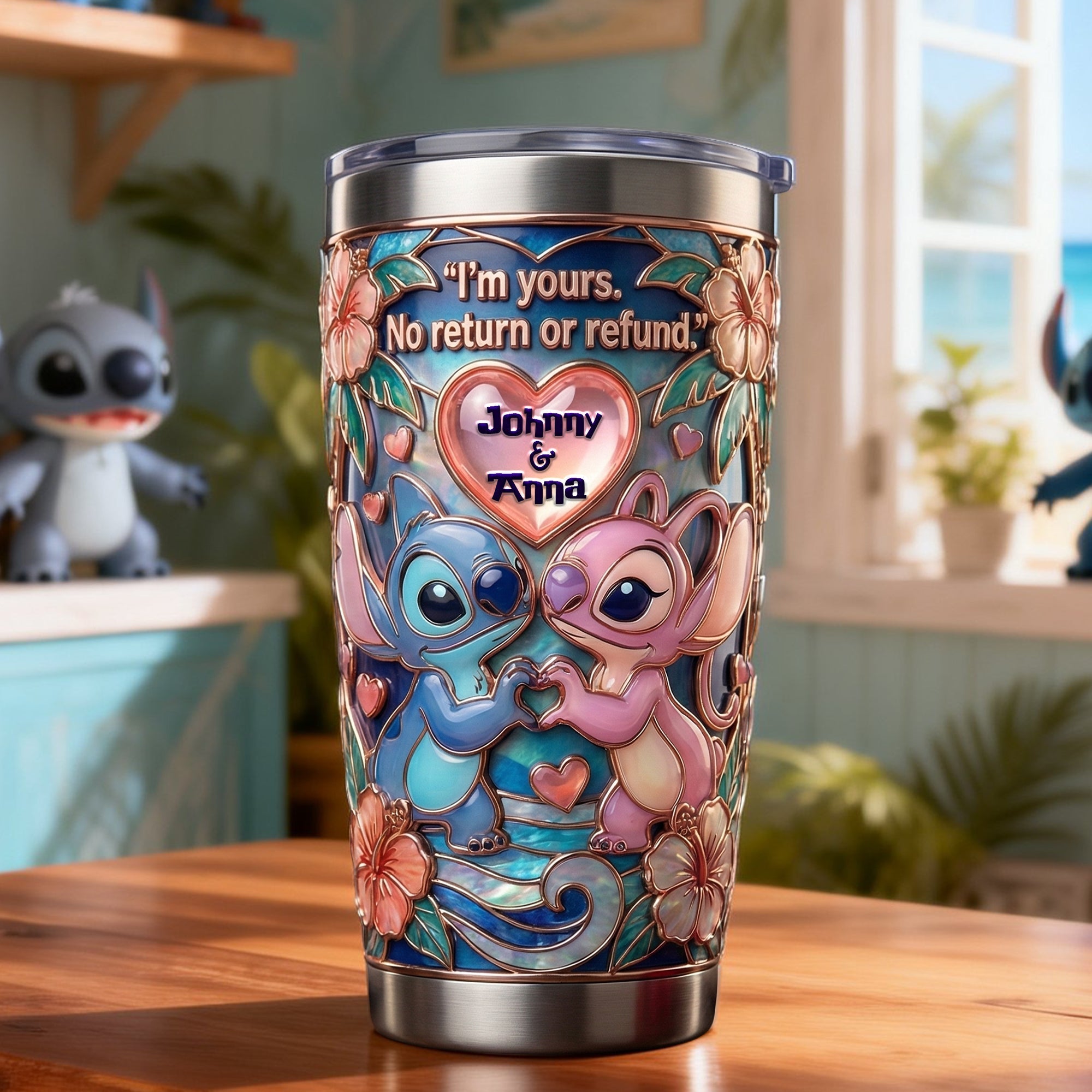 Personalized Tumbler with 3D Effect for Couples | Unique Gift