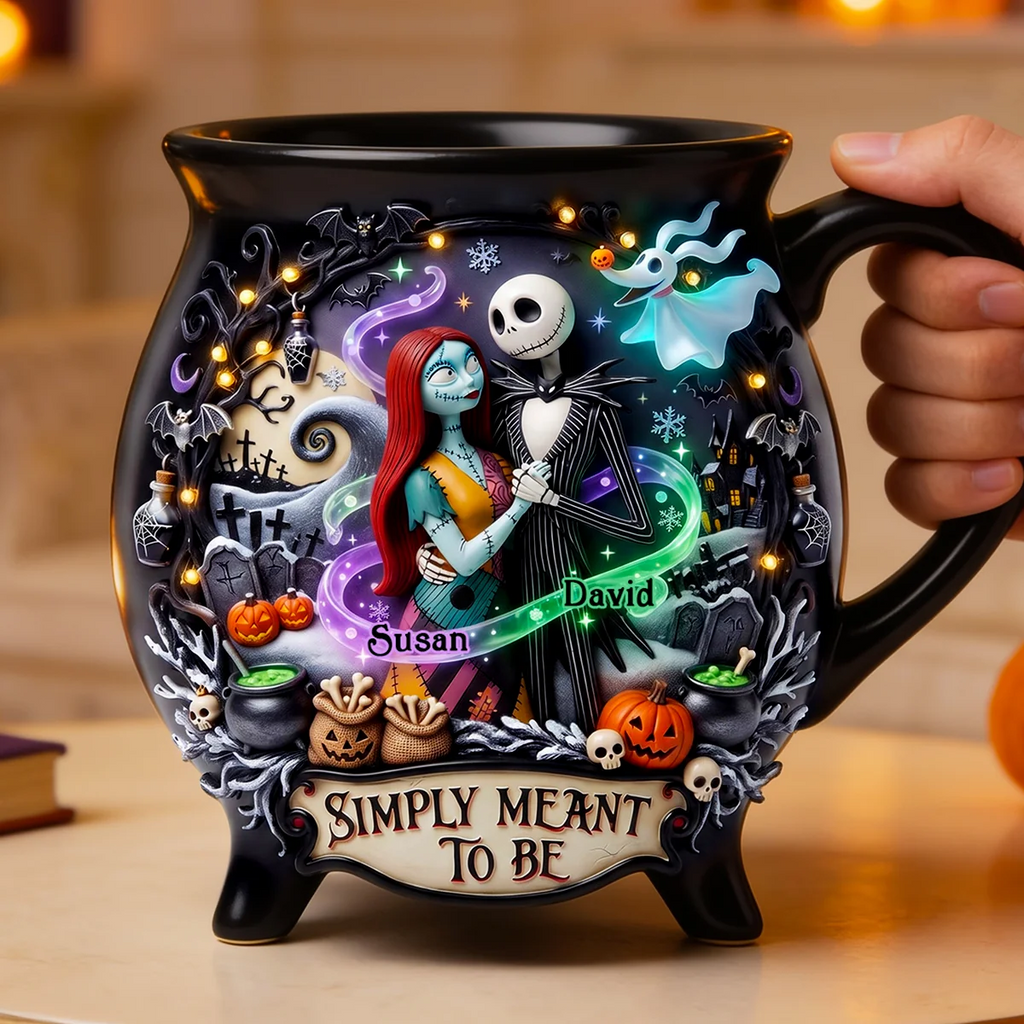 Personalized Cauldron Mug with Custom Names Halloween Gift for Couples Cauldron Coffee Mug GradoCreations