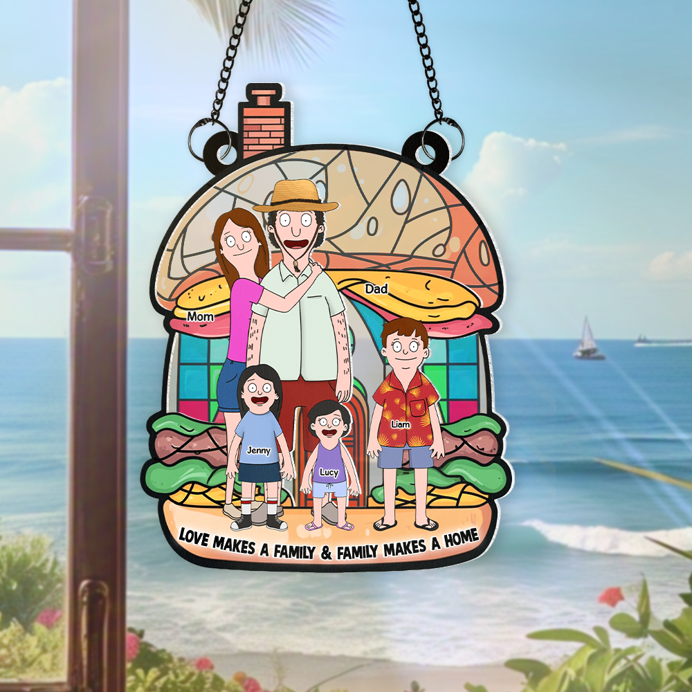 Personalized Stained Glass Family Suncatcher Gift for Home