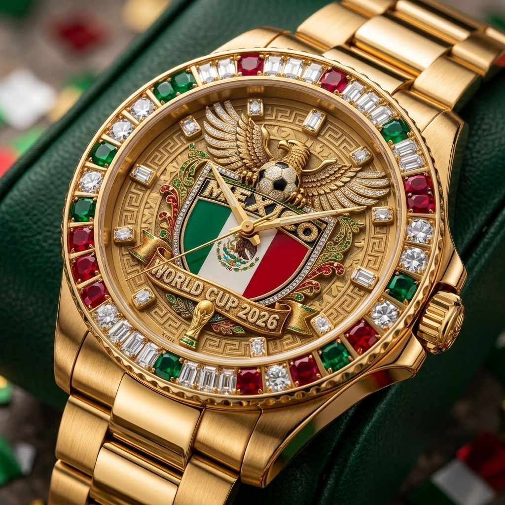 Personalized Mexico Soccer Crest Men's Watch Gift for Fans