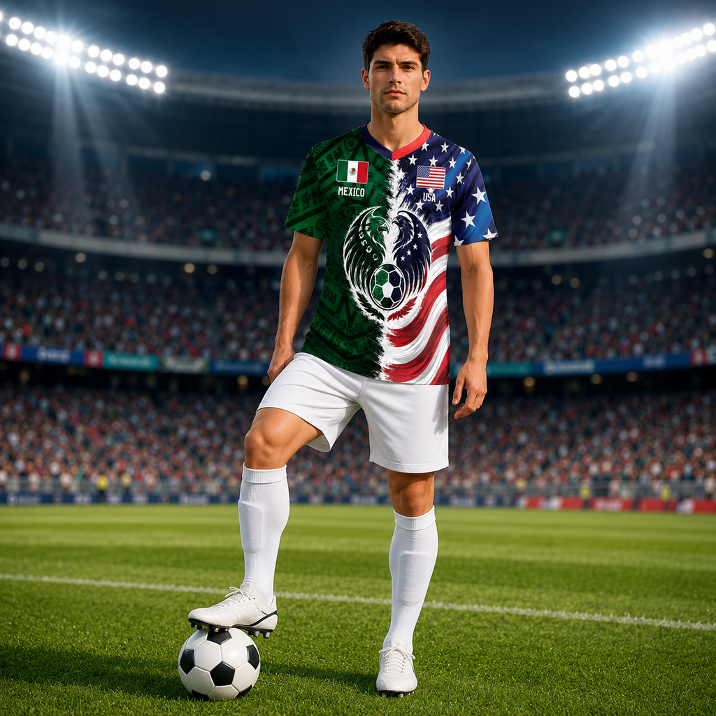 Personalized Mexico USA Eagle Soccer Jersey Custom Name Number Gift for Football Fans